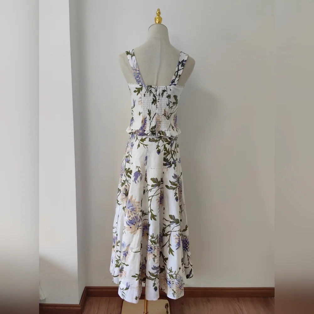 Reformation Anatolia Linen Two Piece Top And Skirt Set - Picture 6 of 15